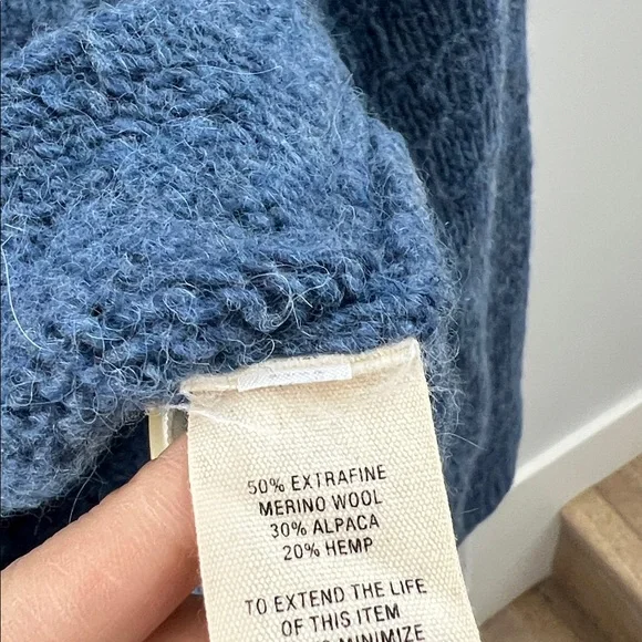 ALEX MILL Merino Wool Knit Relaxed Button Down Cardigan Sweater Slate Blue XS - Picture 6 of 6